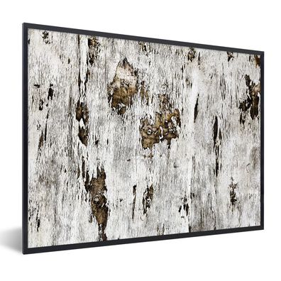 Poster Bilder - 80x60 cm Birke - Weiß - Holz (Gr. 80x60 cm)