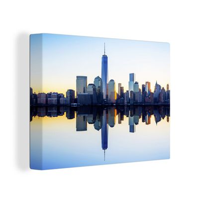Leinwandbilder - Wanddeko 80x60 cm Skyline - New York - Wasser (Gr. 80x60 cm)