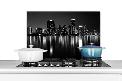 Spritzschutz Küchenrückwand - 70x50 cm New York - Skyline - Nacht (Gr. 70x50 cm)