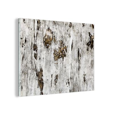 Glasbild Glasfoto Wandbild 40x30 cm Birke - Weiß - Holz (Gr. 40x30 cm)
