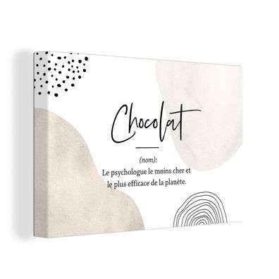Leinwandbilder - Wanddeko 60x40 cm Zitate - Chocolat - Sprichwörter - Wörterbuch - De