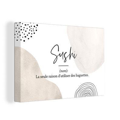 Leinwandbilder - Wanddeko 90x60 cm Sushi - Sprichwörter - Zitate - Wörterbuch - Sushi