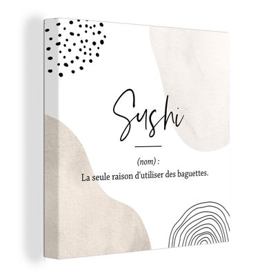 Leinwandbilder - Wanddeko 50x50 cm Sushi - Sprichwörter - Zitate - Wörterbuch - Sushi