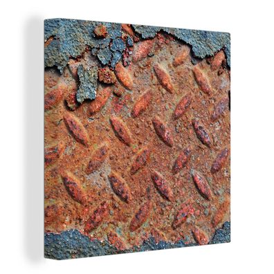 Leinwandbilder - Wanddeko 20x20 cm Diamantplatte - Beton - Rost - Vintage