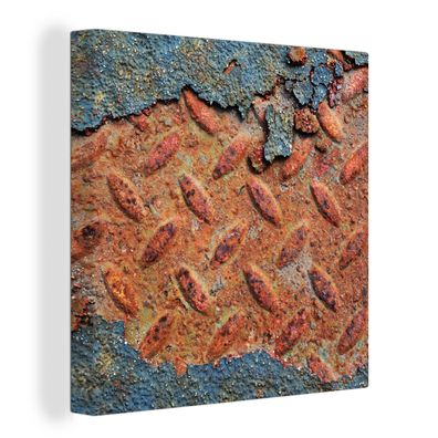 Leinwandbilder - Wanddeko 20x20 cm Diamantplatte - Beton - Vintage - Rost