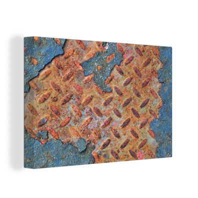 Leinwandbilder - Wanddeko 140x90 cm Rost - Diamantplatte - Beton (Gr. 140x90 cm)