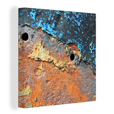 Leinwandbilder - Wanddeko 90x90 cm Rost - Retro - Metall (Gr. 90x90 cm)