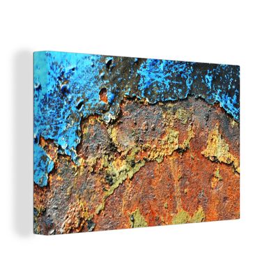 Leinwandbilder - Wanddeko 90x60 cm Rost - Metall - Eisen - Industrie (Gr. 90x60 cm)