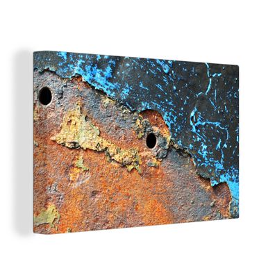 Leinwandbilder - Wanddeko 120x80 cm Rost - Retro - Metall (Gr. 120x80 cm)