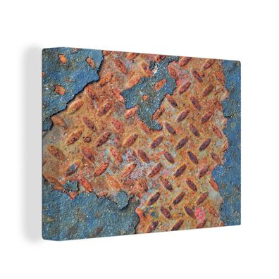 Leinwandbilder - Wanddeko 40x30 cm Rost - Diamantplatte - Beton (Gr. 40x30 cm)