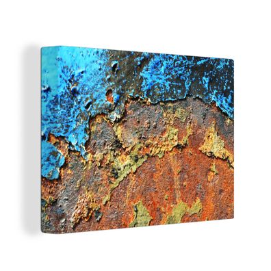 Leinwandbilder - Wanddeko 80x60 cm Rost - Metall - Eisen - Industrie (Gr. 80x60 cm)