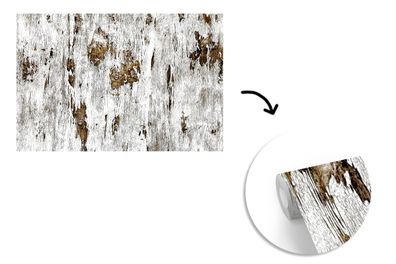 Tapete Fototapete - 450x300 cm Birke - Weiß - Holz (Gr. 450x300 cm)