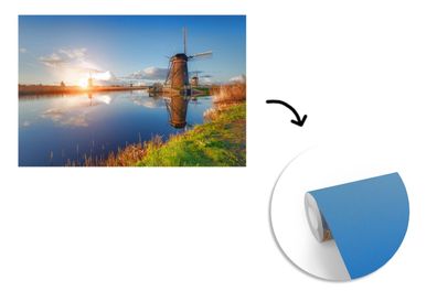 Tapete Fototapete - 400x240 cm Windmühle - Wasser - Sonne (Gr. 400x240 cm)