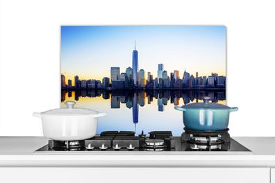 Spritzschutz Küchenrückwand - 70x50 cm Skyline - New York - Wasser (Gr. 70x50 cm)