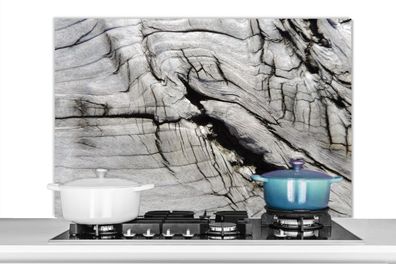 Spritzschutz Küchenrückwand - 100x65 cm Nerf - Weiß - Holz - Baumstamm