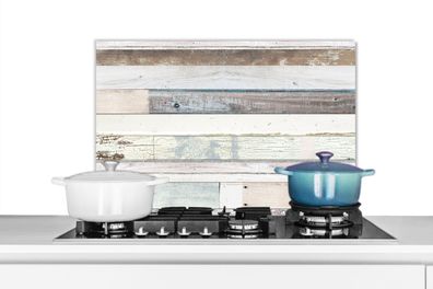 Spritzschutz Küchenrückwand - 70x50 cm Holz - Regale - Weiß (Gr. 70x50 cm)
