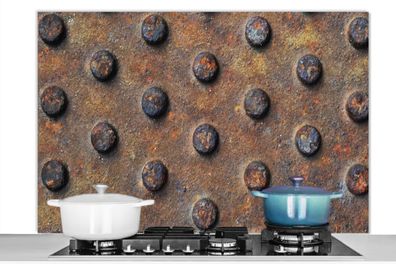 Spritzschutz Küchenrückwand - 120x80 cm Diamantplatte - Vintage - Rost - Industriell