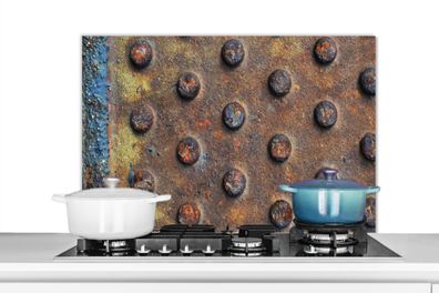 Spritzschutz Küchenrückwand - 90x60 cm Industriell - Diamantplatte - Rost