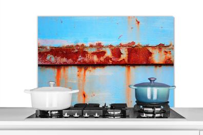 Spritzschutz Küchenrückwand - 90x60 cm Metalle - Rost - Vintage - Stahl