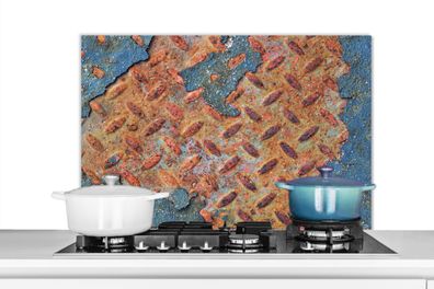Spritzschutz Küchenrückwand - 80x55 cm Rost - Diamantplatte - Beton (Gr. 80x55 cm)