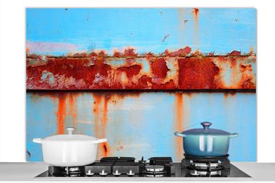 Spritzschutz Küchenrückwand - 120x80 cm Metalle - Rost - Vintage - Stahl