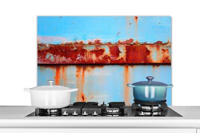Spritzschutz Küchenrückwand - 80x55 cm Metalle - Rost - Vintage - Stahl