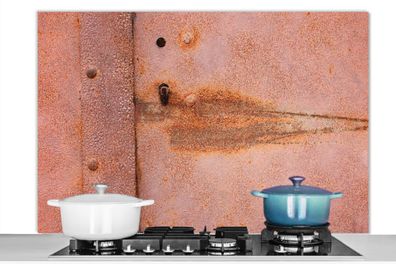 Spritzschutz Küchenrückwand - 120x80 cm Metall - Rost - Industrie (Gr. 120x80 cm)