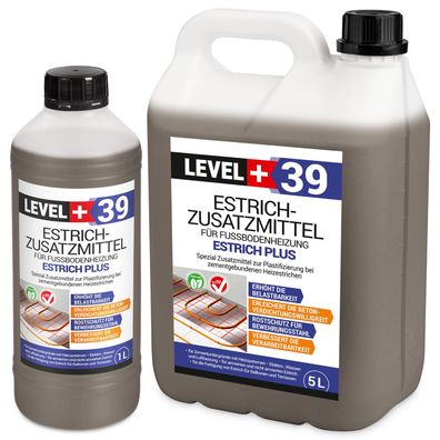 1L - 25L Estrichzusatzmittel Fussbodenheizung Heizestrich Zementestrich RM39