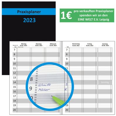 Praxisplaner 2023 A4 15min Takt Terminplaner Terminbuch mit Datum Kalender Timer