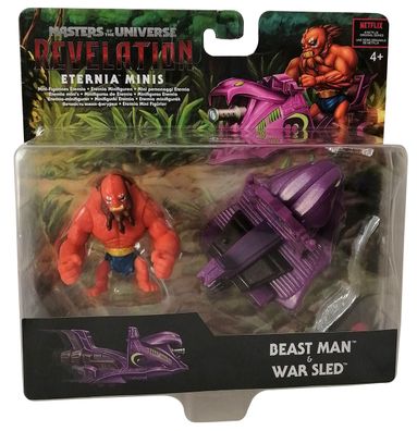 Mattel GYY30 Masters of the Universe Beast Man Actionfigur & War Sled Kriegsfahr