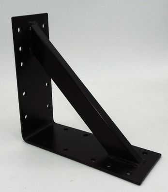 Großer Stahl Winkel 25x25x10cm extra stark Holzverbinder verstärkt schwarz