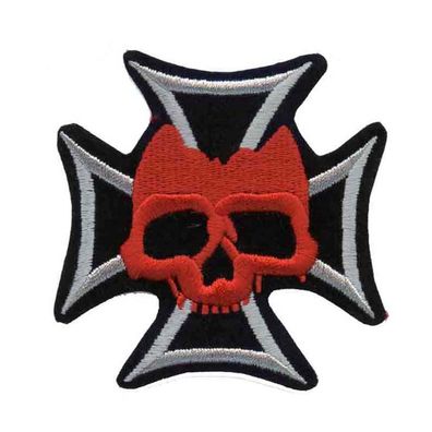 Iron Cross mit rotem Totenkopf Patch