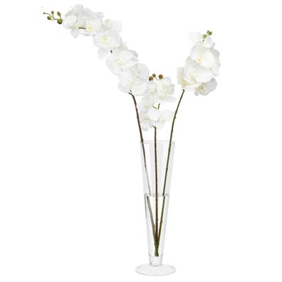 Kunstblume Seidenblume Orchidee Weiß Kunststoff 62 cm