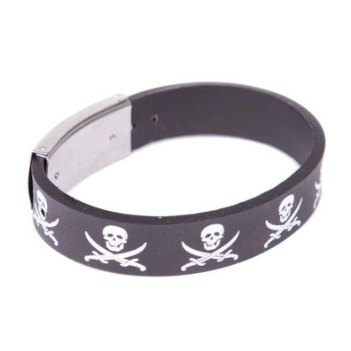 Rock Daddy Pirat Gummi Armband Piraten Aufdruck Printed Armbänder Festival Jolly ...