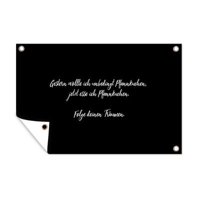 Outdoor-Poster Gartenposter 120x80 cm Sprichwörter - Pfannkuchenliebhaber - Folge de