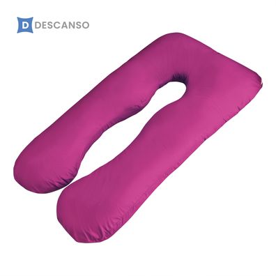 Kissenbezug Microfaser mit Reisverschluss U-Form Stillkissen pink 140x80x38