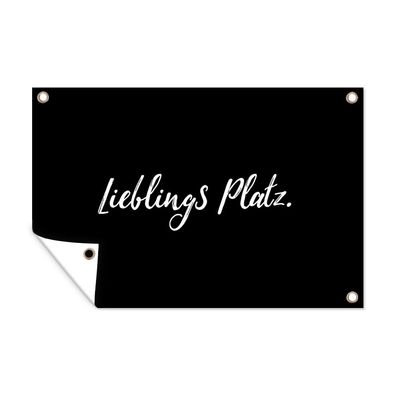 Outdoor-Poster Gartenposter 90x60 cm Lieblingsplatz - Zitate - Sprichwörter - Essen