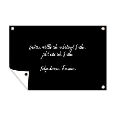 Outdoor-Poster Gartenposter 60x40 cm Sushi-Liebhaber - Zitate - Sprichwörter - Essen