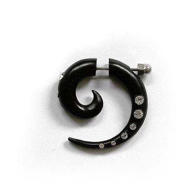Schwarze Fake Spirale mit Steinchen