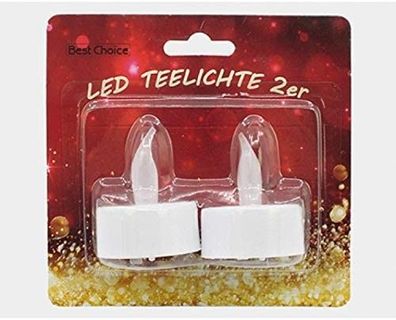 LED-Teelichter mit flackerndem Licht | Mit Schalter und Batterien | 2 Stück im Pack