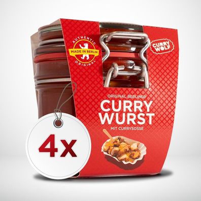 4 x Original Berliner Currywurst im hochwertigen Bügelverschlussglas