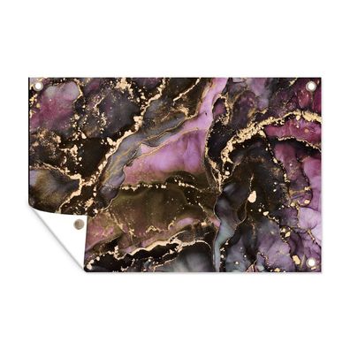 Outdoor-Poster Gartenposter 60x40 cm Marmor - Gold - Stein - Abstrakt (Gr. 60x40 cm)