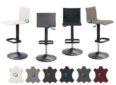 Mayer Barhocker 1212 Gestell schwarz, echtes Leder in 6 Farben