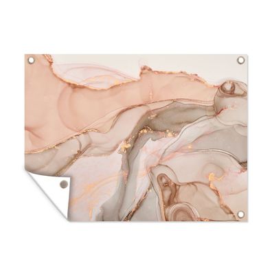 Outdoor-Poster Gartenposter 40x30 cm Marmor - Rosa - Rosa (Gr. 40x30 cm)
