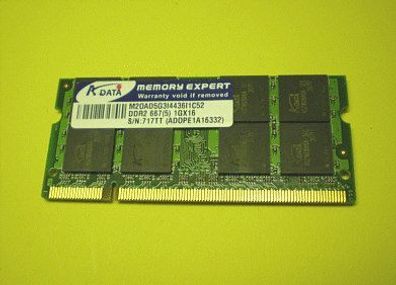 Arbeitsspeicher Notebook Laptop RAM A-Data 1GB DDR2 M20AD5G3I4436I1C52