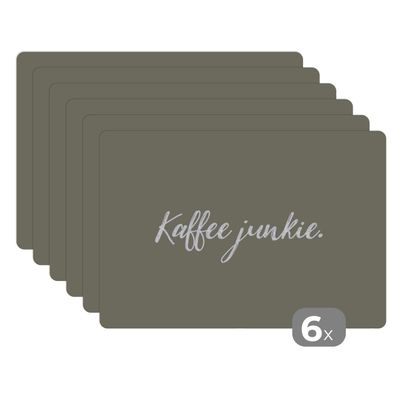 Placemats Tischset 6-teilig 45x30 cm Sprichwörter - Kaffee Junkie - Kaffee - Zitate