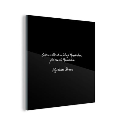 Glasbild Glasfoto Wandbild 50x50 cm Sprichwörter - Pfannkuchenliebhaber - Folge dein