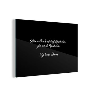 Glasbild Glasfoto Wandbild 30x20 cm Sprichwörter - Pfannkuchenliebhaber - Folge dein