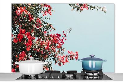 Spritzschutz Küchenrückwand - 120x80 cm Blumen - Luft - Rosa (Gr. 120x80 cm)