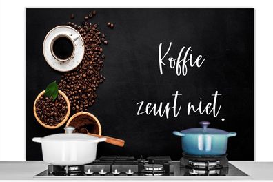 Spritzschutz Küchenrückwand - 120x80 cm Zitate - Kaffee nörgelt nicht - Sprichwörter